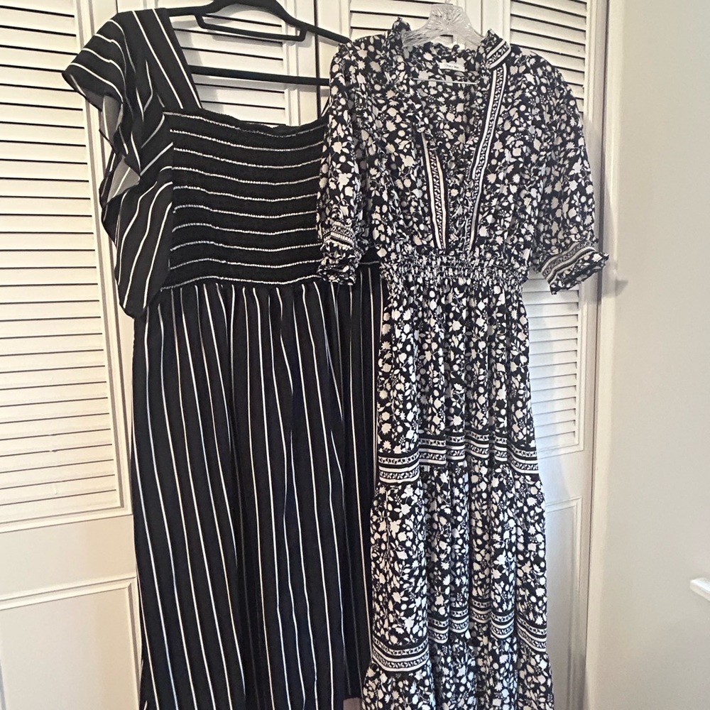 2 Black and White maxi  Dresses